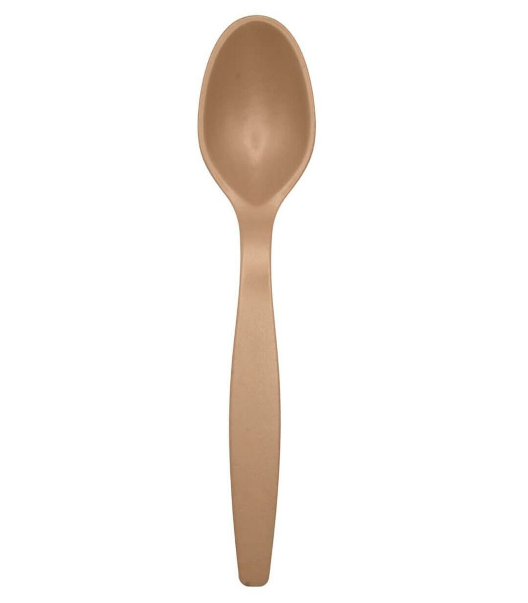 Cuillère réutilisable en canne à sucre 16cm, biosourcée, adaptée pour soupes et desserts, Made in France.