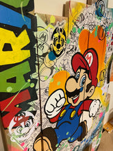 Laden Sie das Bild in den Galerie-Viewer, Tableau MARIO en pop art sur toile de bois, illustrant le personnage emblématique avec des couleurs vives et dynamisme créatif.