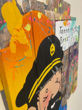 Laden Sie das Bild in den Galerie-Viewer, Tableau POP Art de Captain Haddock, œuvre colorée sur planches de palette, style Pop Art vibrant et audacieux.