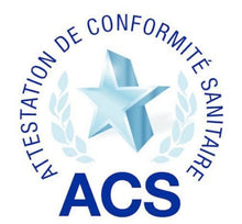 Carica l&#39;immagine nel visualizzatore di Gallery, Attestation de conformité sanitaire ACS avec étoile et lauriers, symbole de qualité et sécurité.